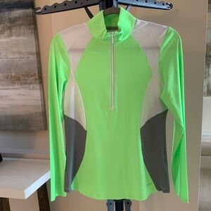 Annika Cutter & Buck Green/White/Gray Golf Top sz S/P